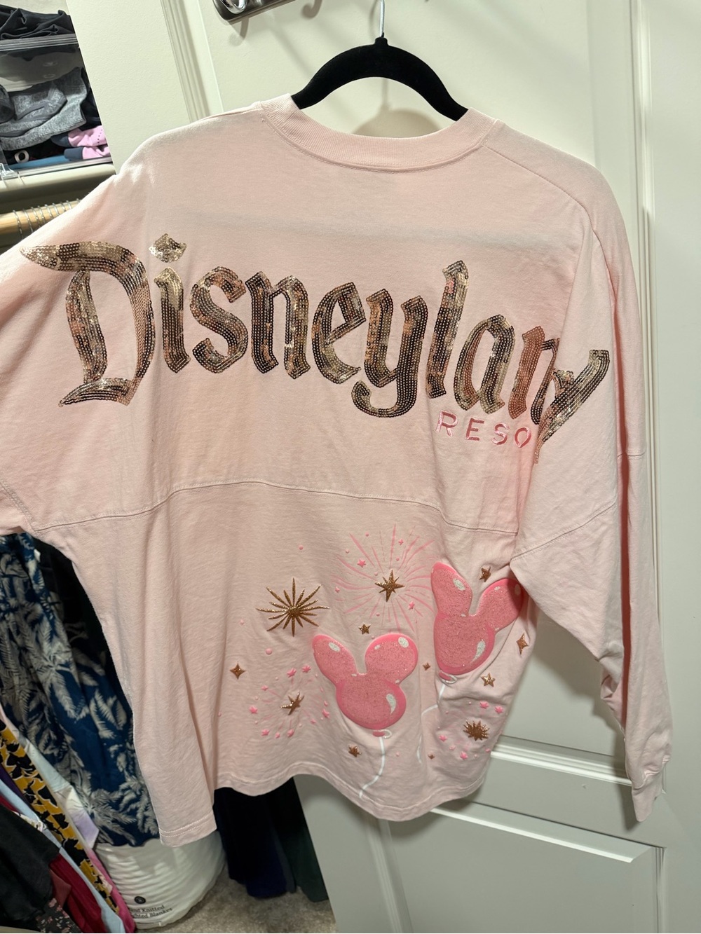 Disney Pink Sequin Disneyland Resort Long-Sleeve Tee